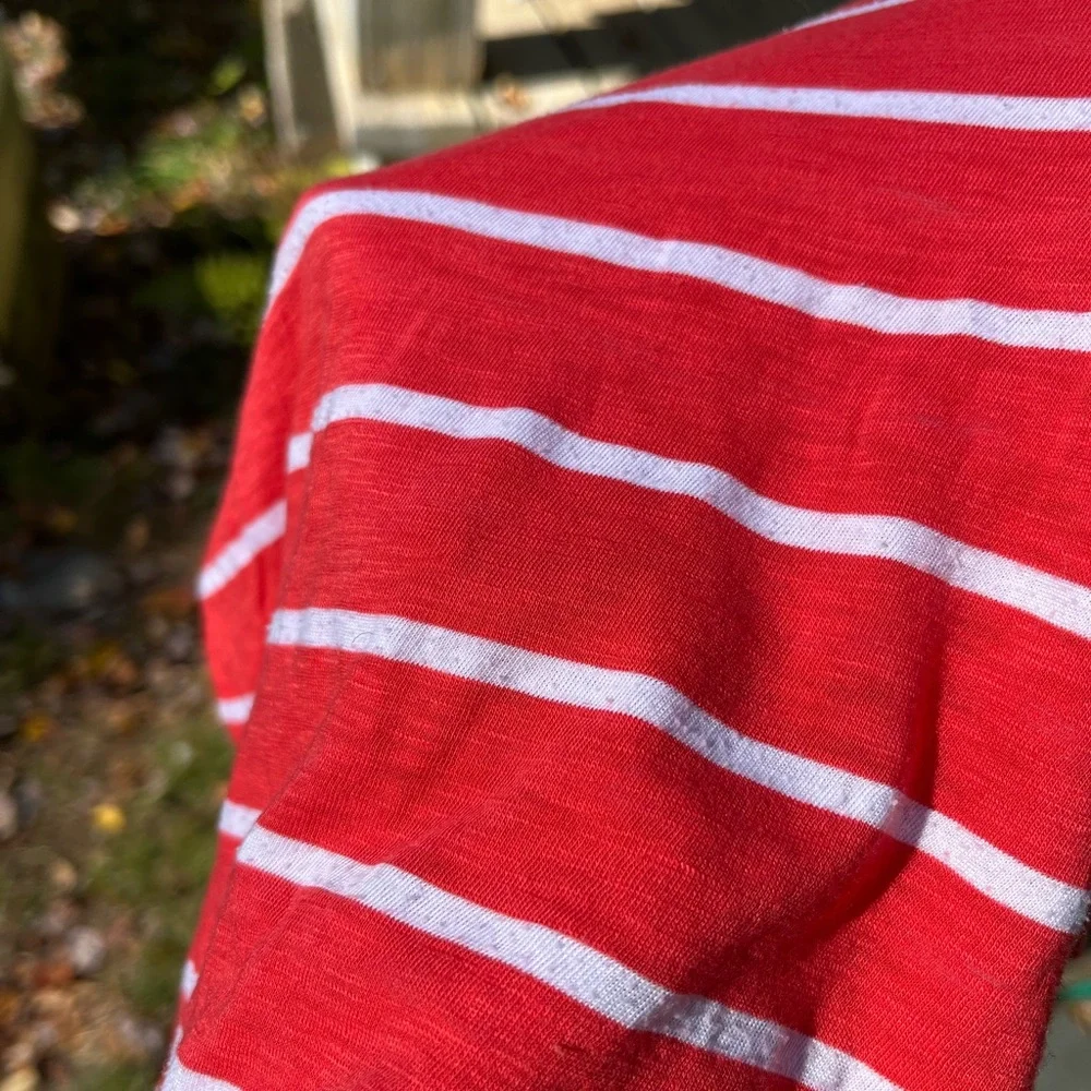 Splendid 3/4 length sleeve Top Red and White Stripe XS - Picture 4 of 5